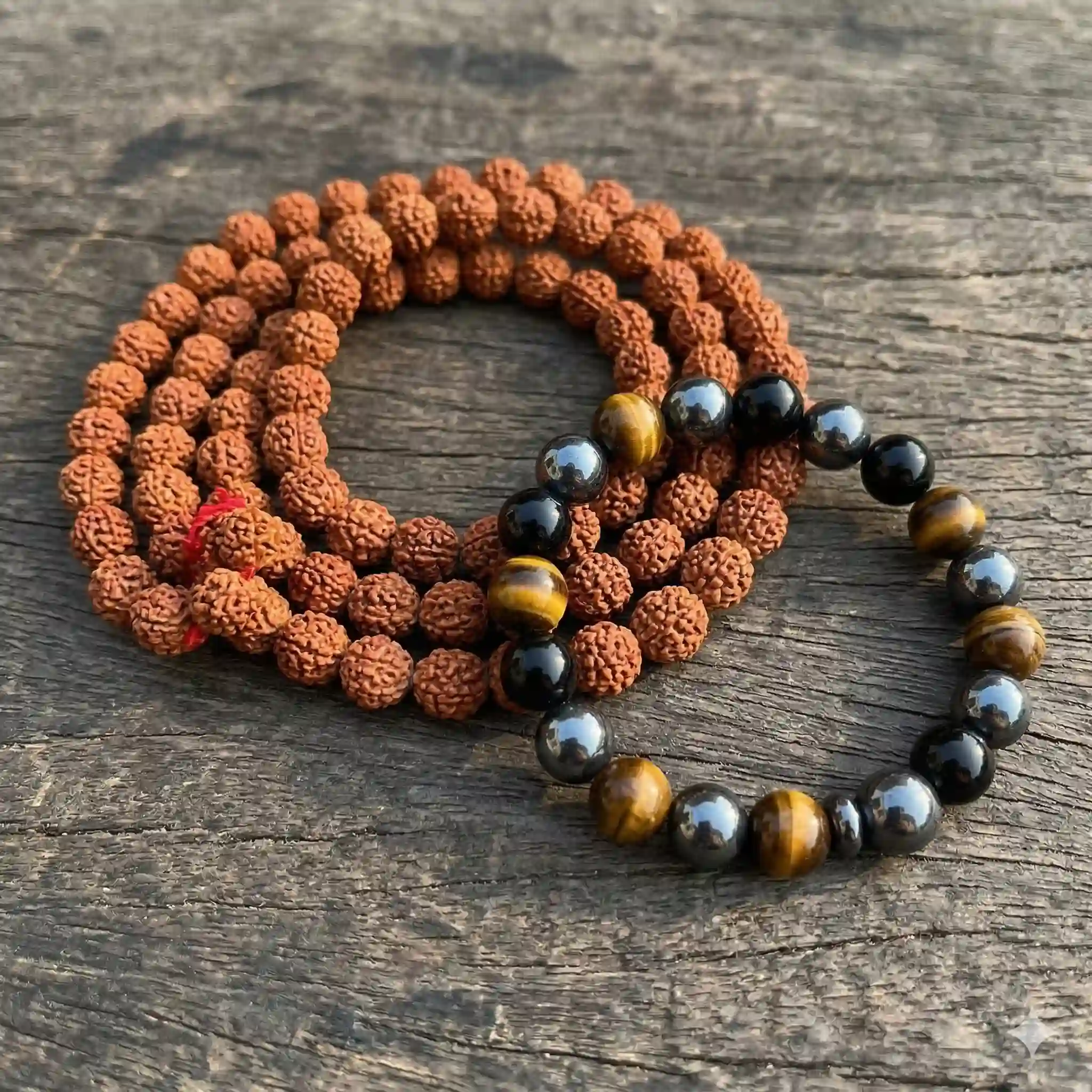 Karungali Bracelet & Rudraksha Combo