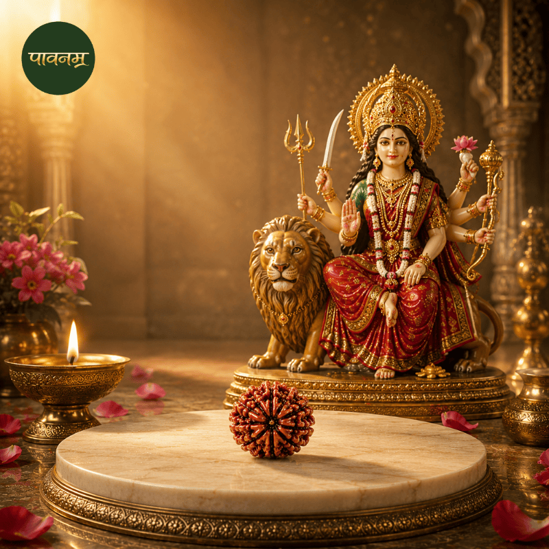 Pavanam 9 Mukhi Nepali Rudraksha – Durga Shakti | Strength & Protection Bead