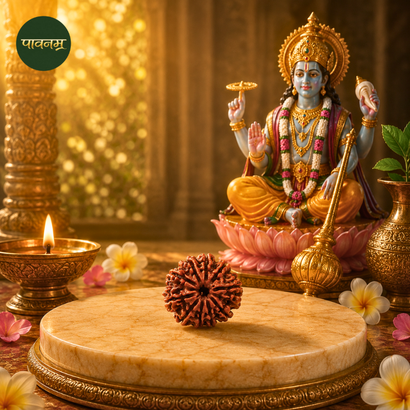 Pavanam 10 Mukhi Nepali Rudraksha – Vishnu Kavach | Protection & Life Balance Bead