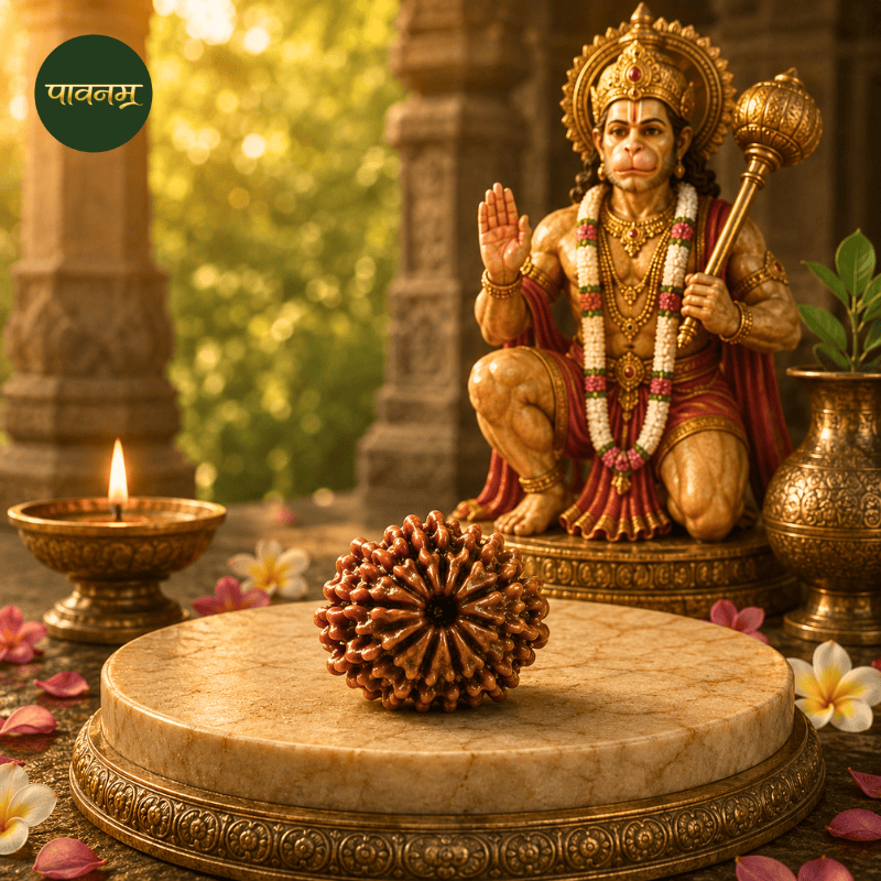 Pavanam 11 Mukhi Nepali Rudraksha – Hanuman Tejas | Focus & Fearlessness Bead
