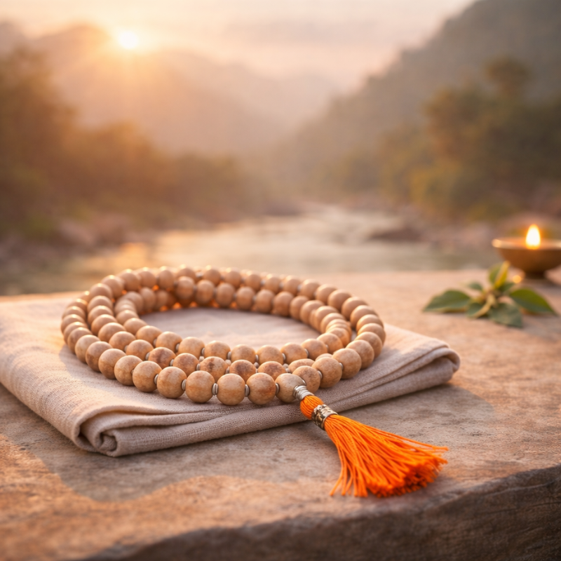 Pavanam Sacred Tulsi Jap Mala – 108 Beads